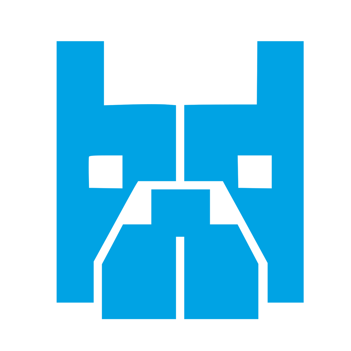 Brutalist French Bulldog Logo #00a3e4