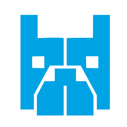 Brutalist French Bulldog Logo #00a3e4