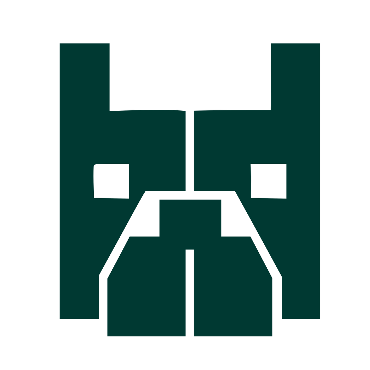 Brutalist French Bulldog Logo #003932