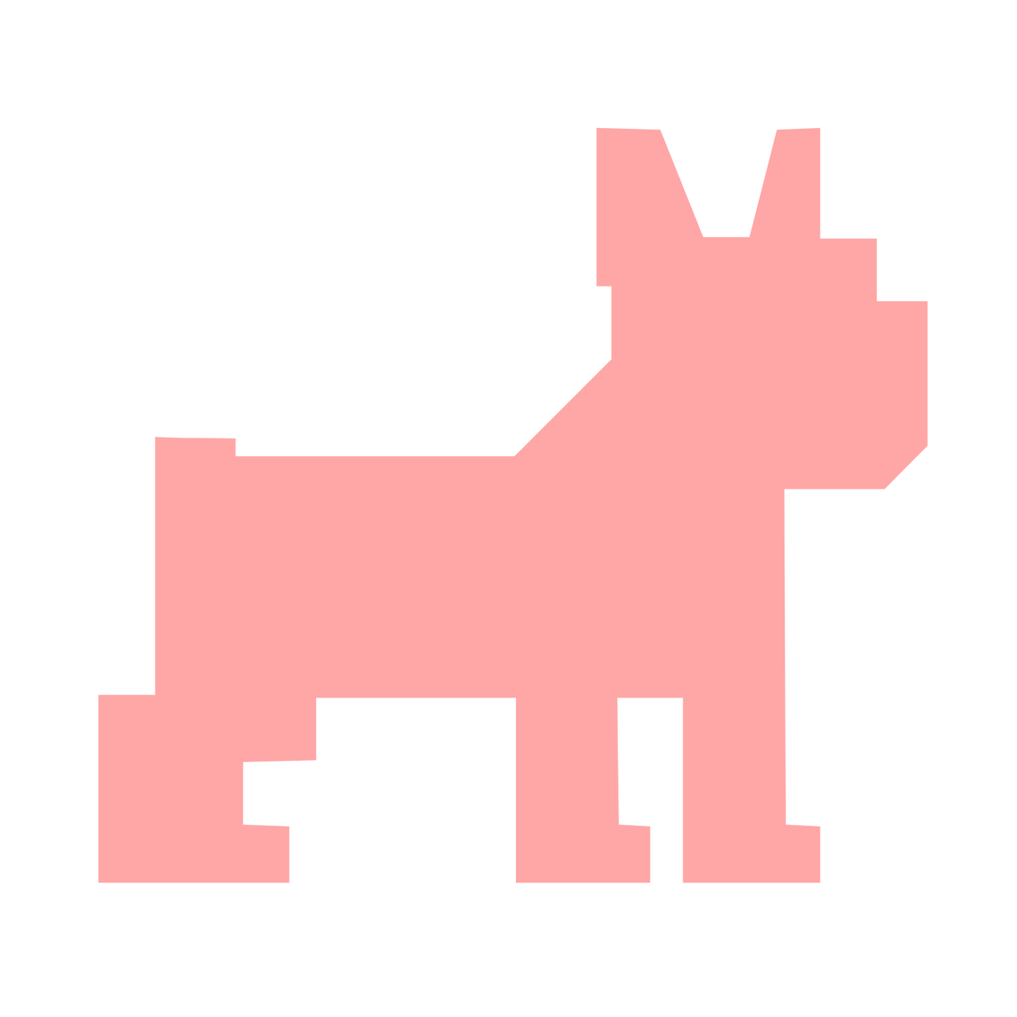 Pixel French Bulldog Logo #ffa6a6