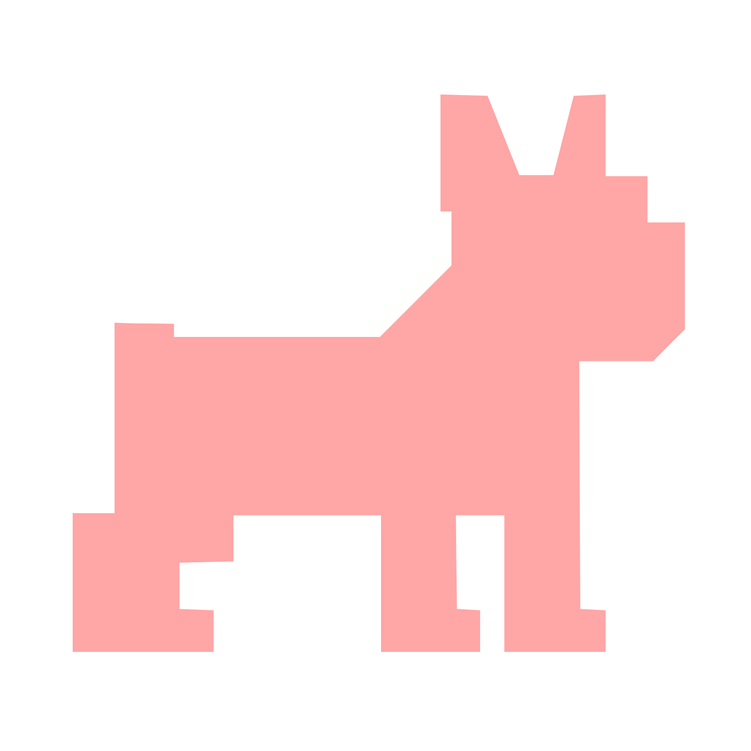 Pixel French Bulldog Logo #ffa6a6
