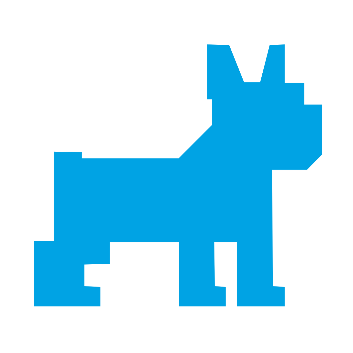 Pixel French Bulldog Logo #00a3e4