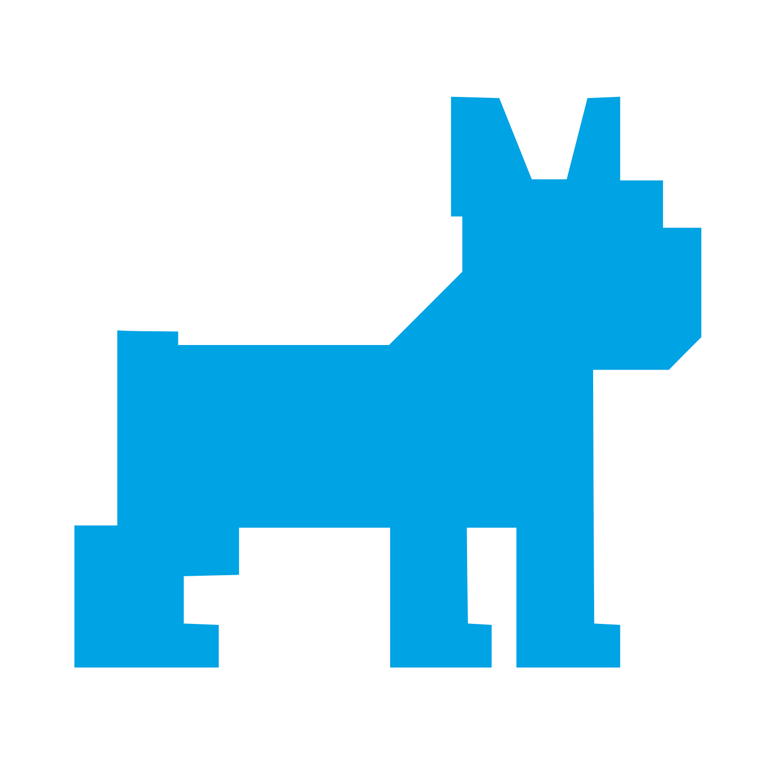Pixel French Bulldog Logo #00a3e4