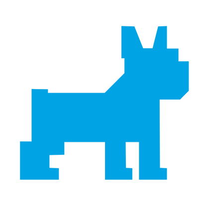 Pixel French Bulldog Logo #00a3e4