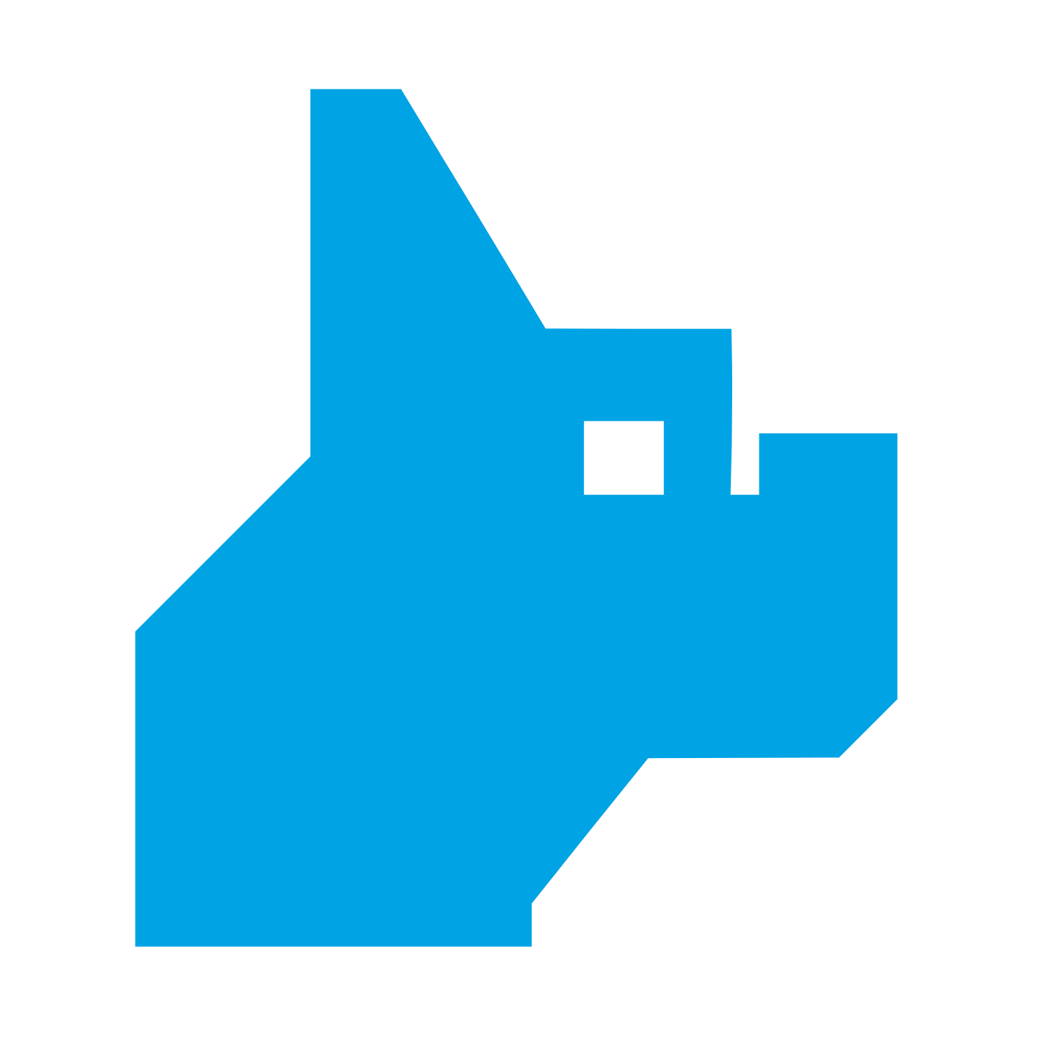 Pixel French Bulldog Logo #00a3e4