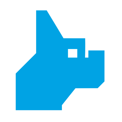 Pixel French Bulldog Logo #00a3e4