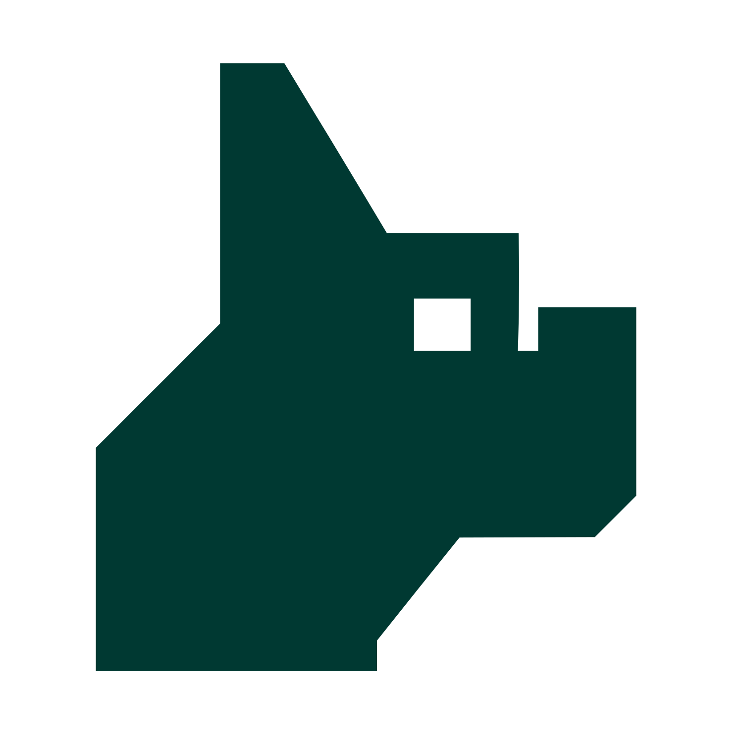 Pixel French Bulldog Logo #003932