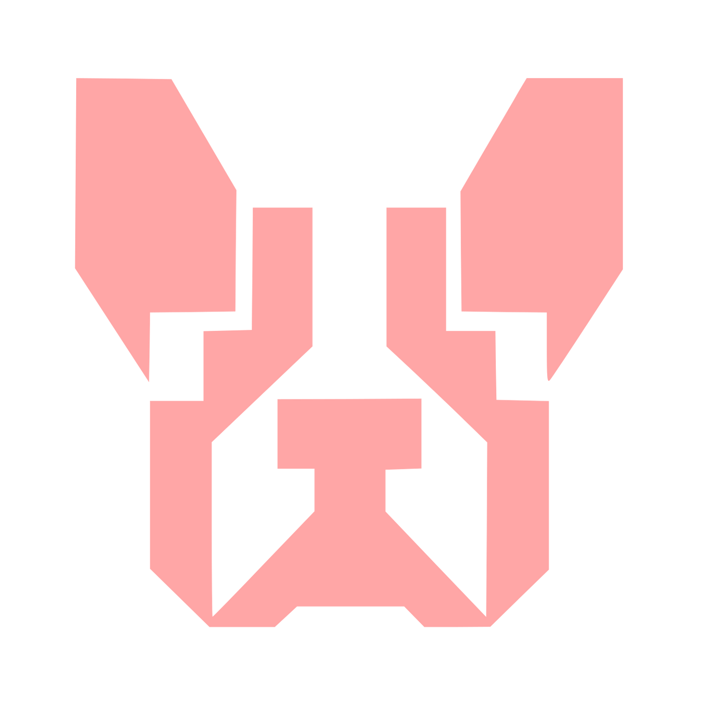 Geometric French Bulldog Logo #ffa6a6