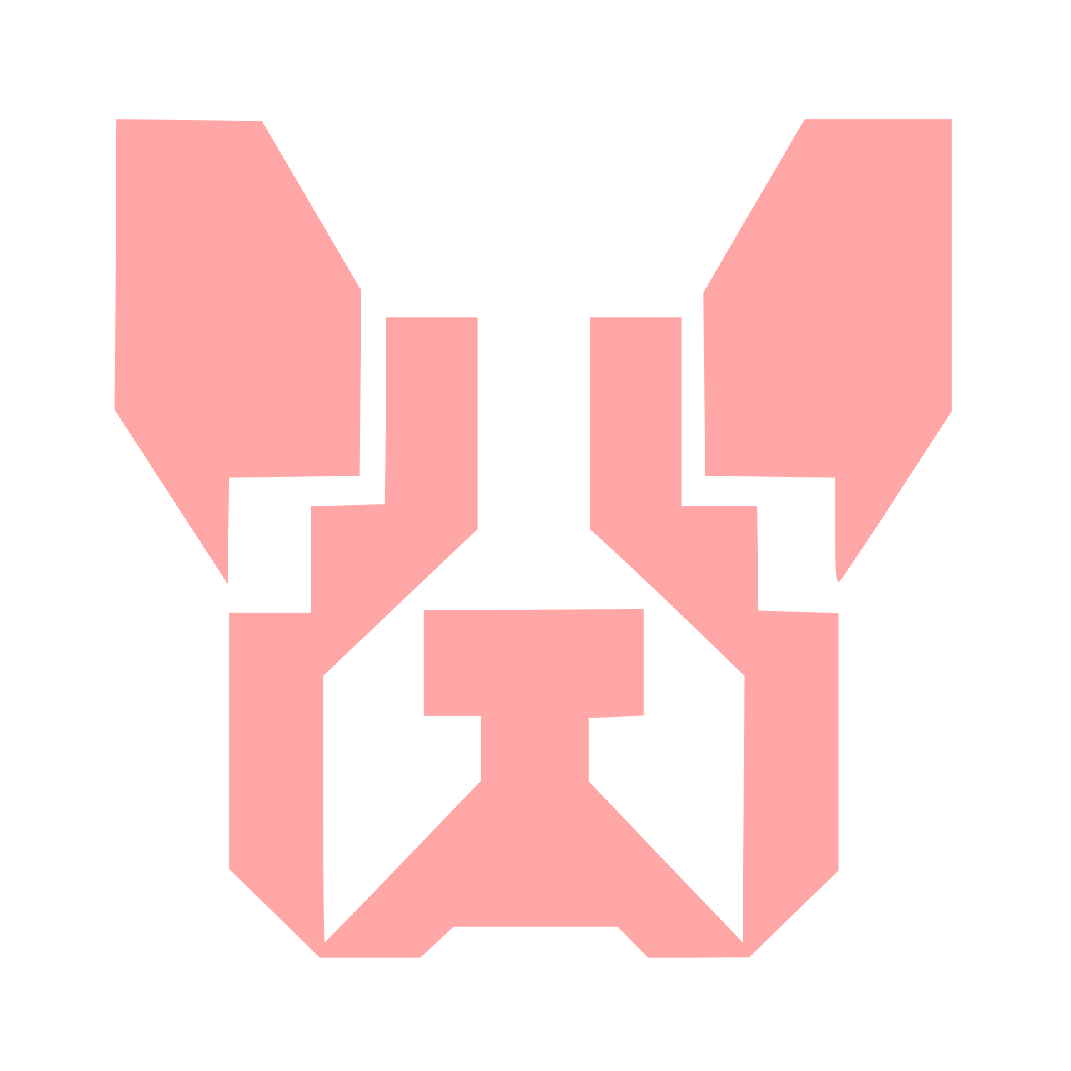 Geometric French Bulldog Logo #ffa6a6