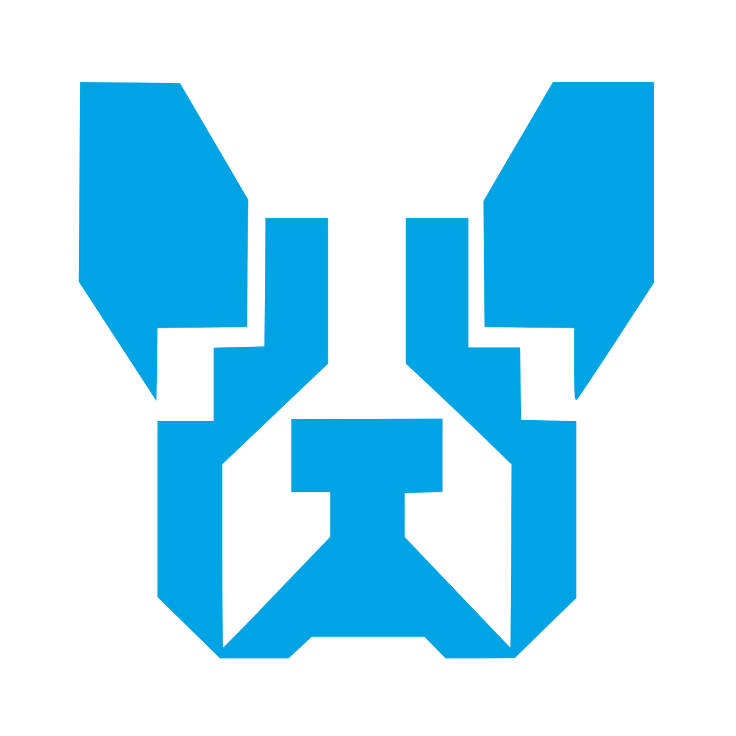 Geometric French Bulldog Logo #00a3e4