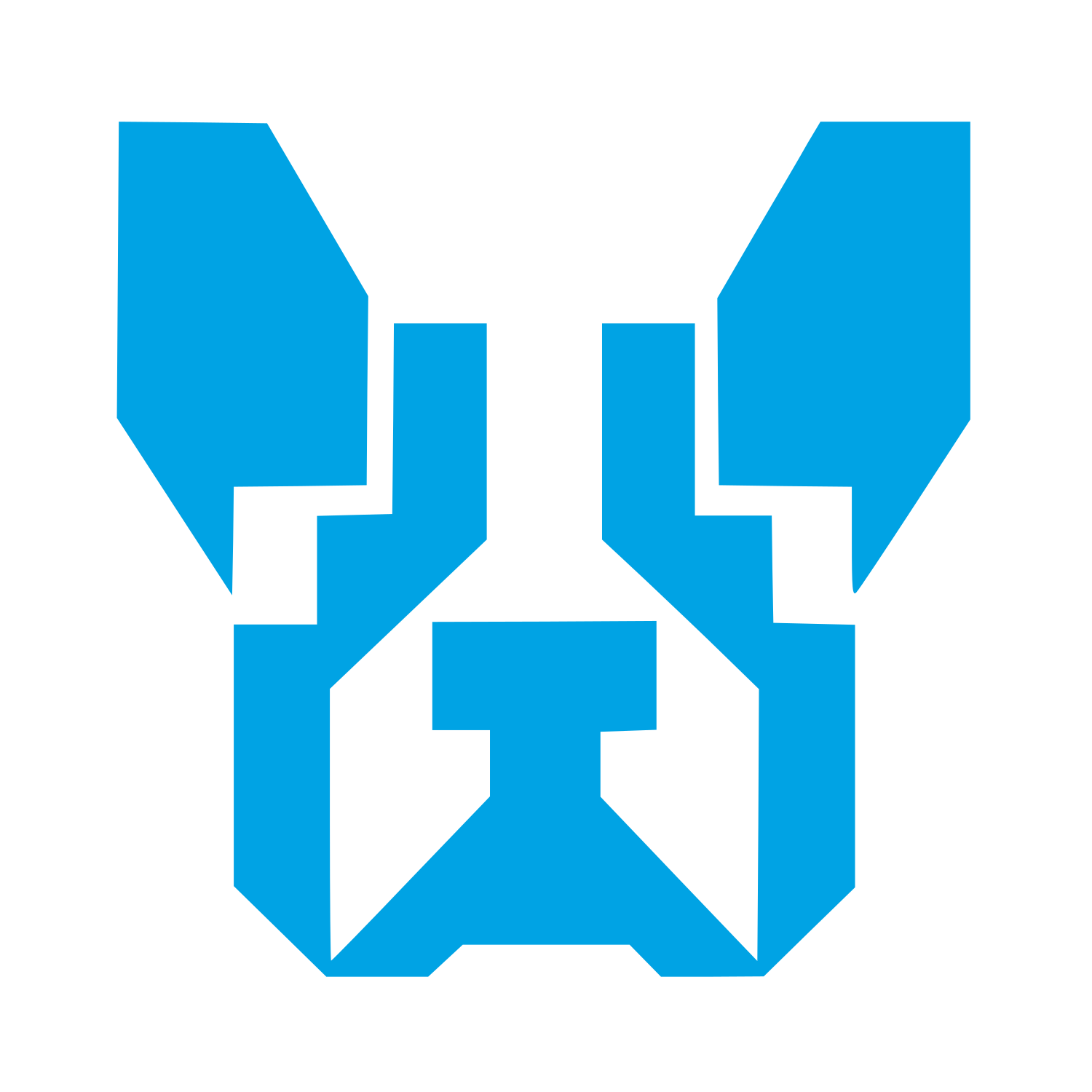 Geometric French Bulldog Logo #00a3e4