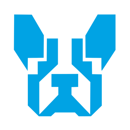 Geometric French Bulldog Logo #00a3e4
