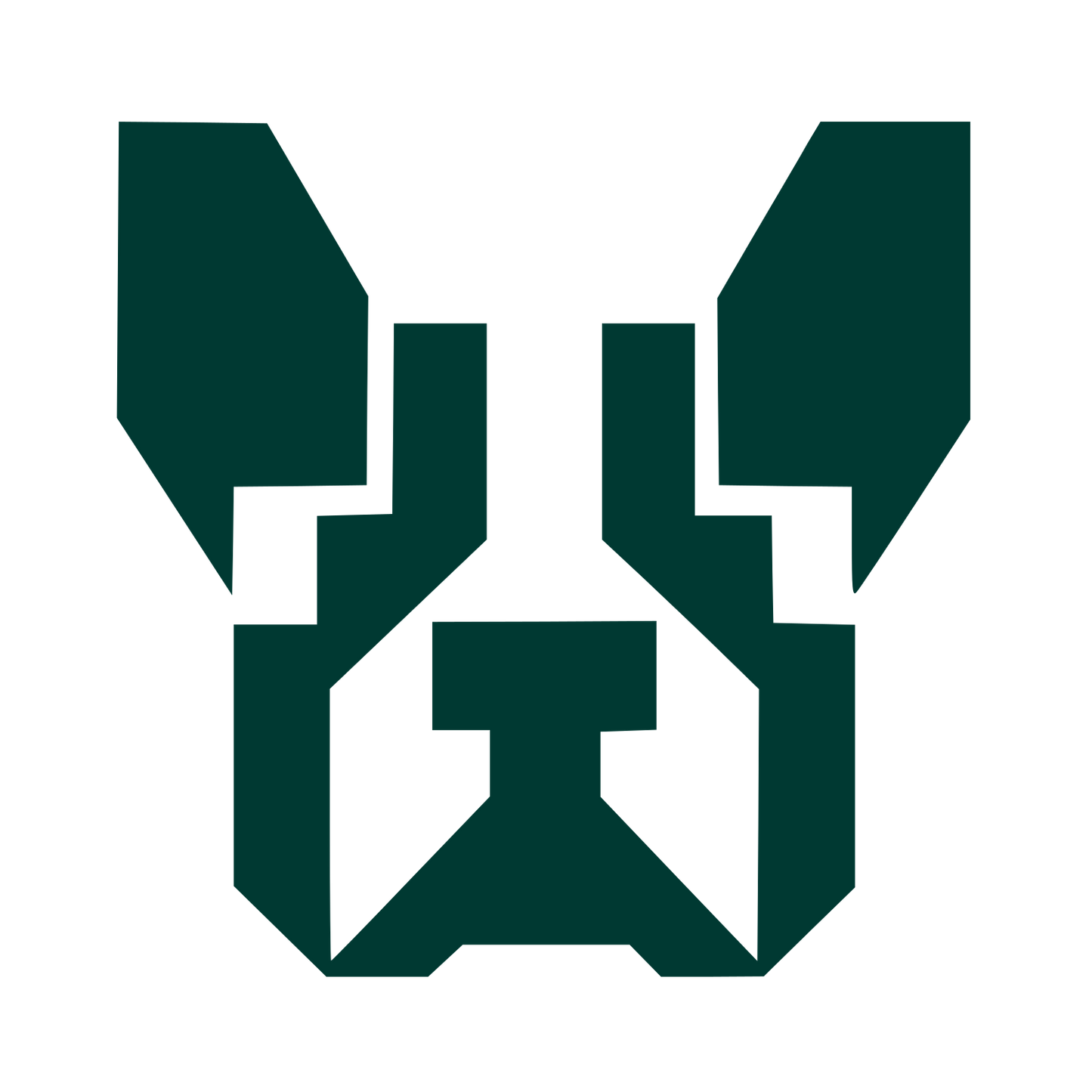 Geometric French Bulldog Logo #003932