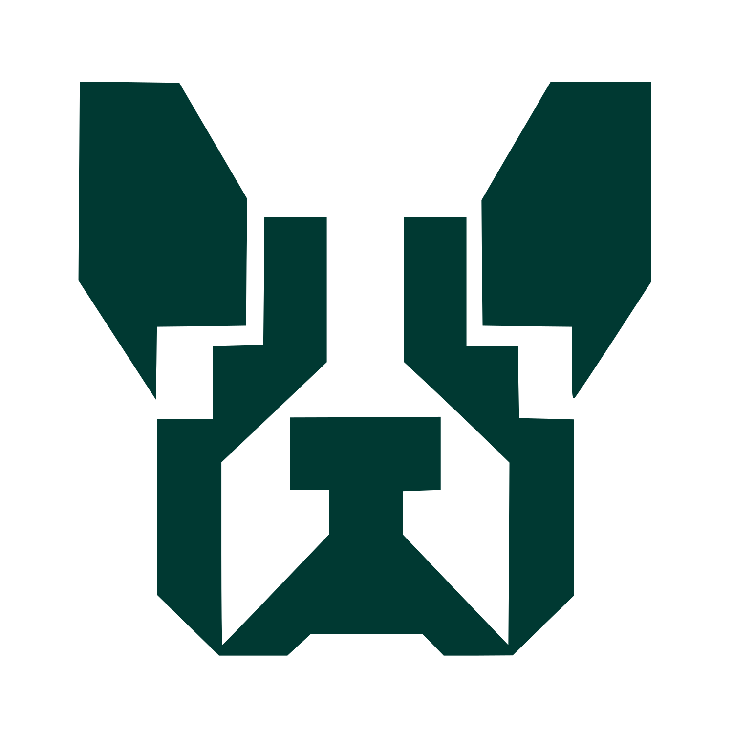 Geometric French Bulldog Logo #003932
