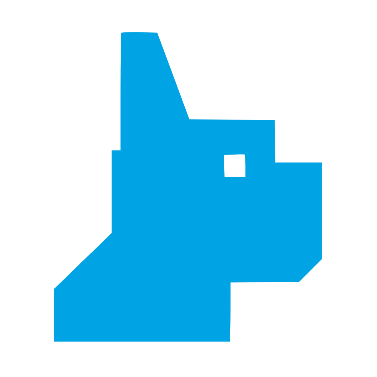 Pixel French Bulldog Logo #00a3e4