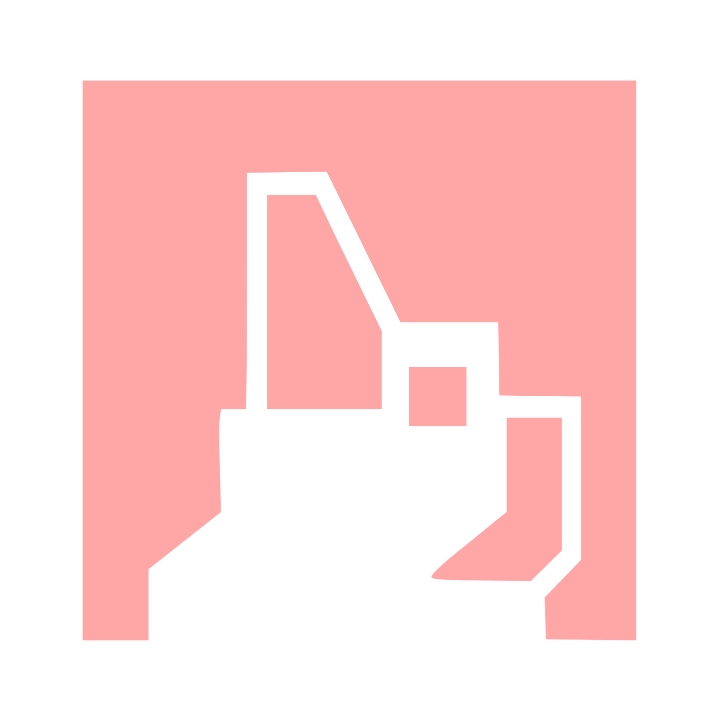 Brutalist French Bulldog Logo #ffa6a6
