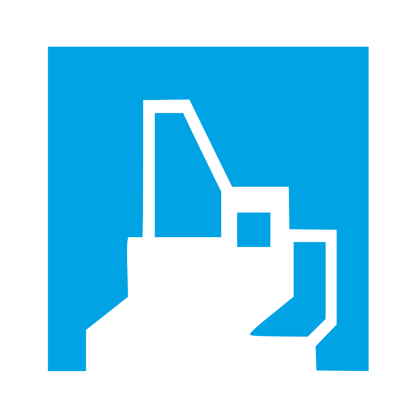 Brutalist French Bulldog Logo #00a3e4