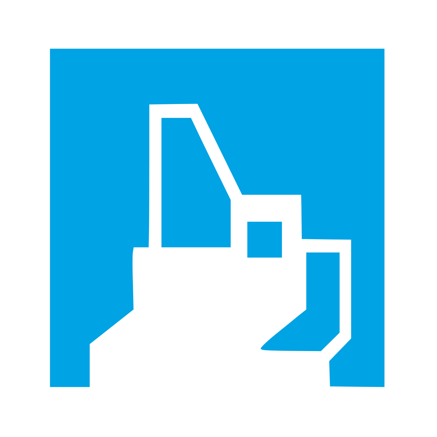 Brutalist French Bulldog Logo #00a3e4