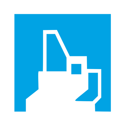 Brutalist French Bulldog Logo #00a3e4