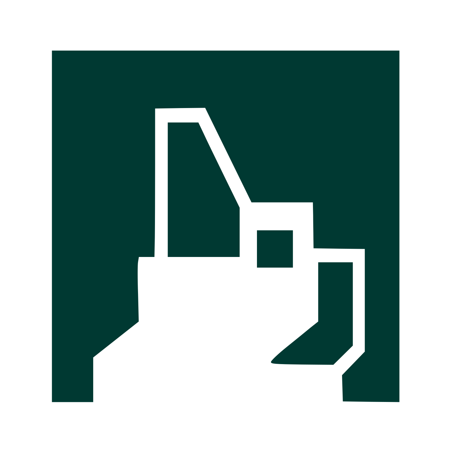 Brutalist French Bulldog Logo #003932
