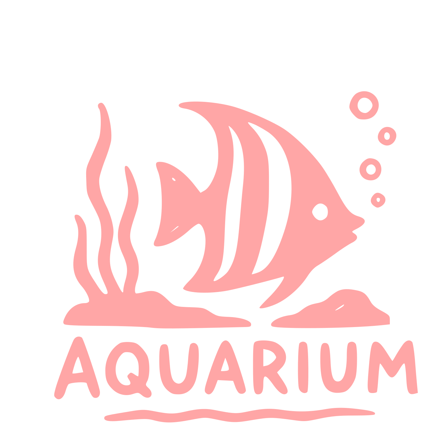 Hand-Drawn Aquarium Fish Logo #ffa6a6