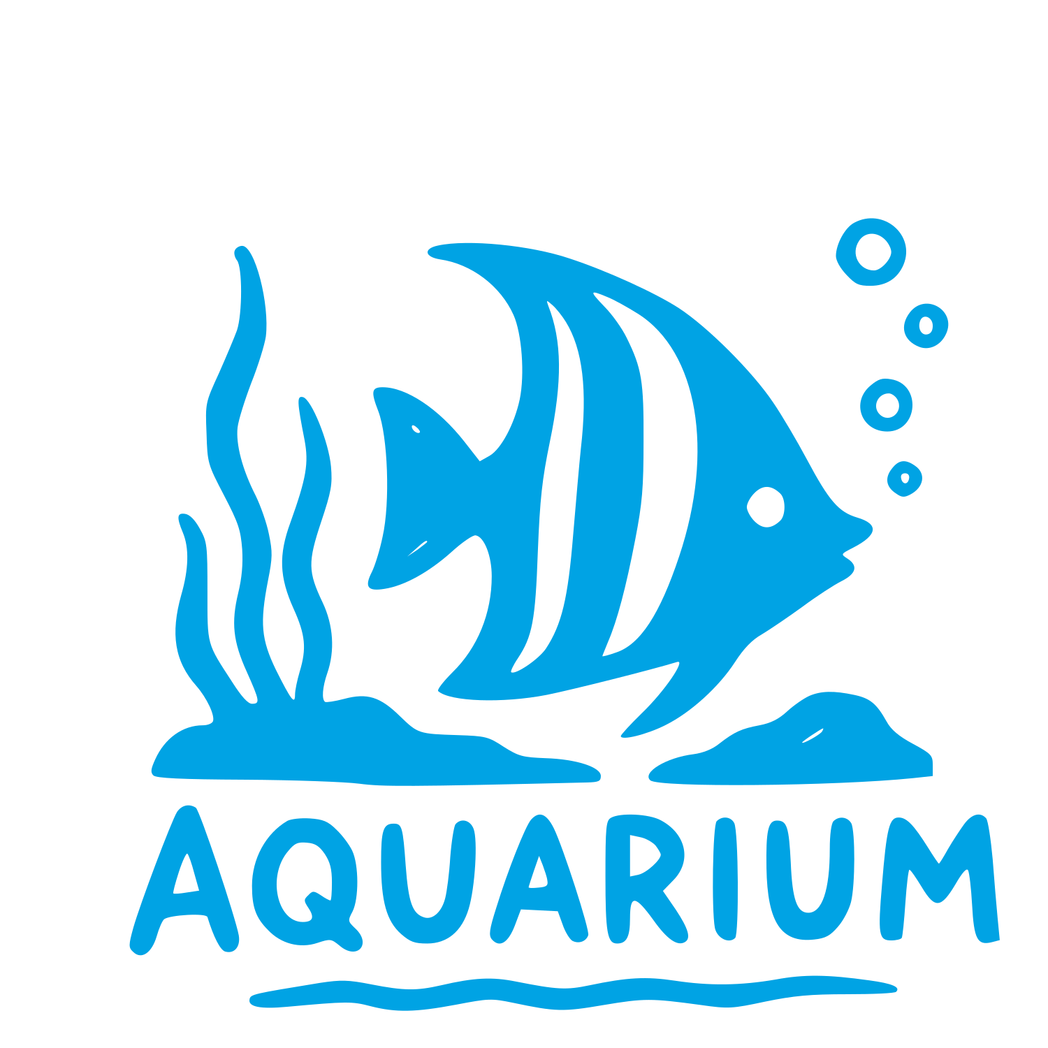 Hand-Drawn Aquarium Fish Logo #00a3e4