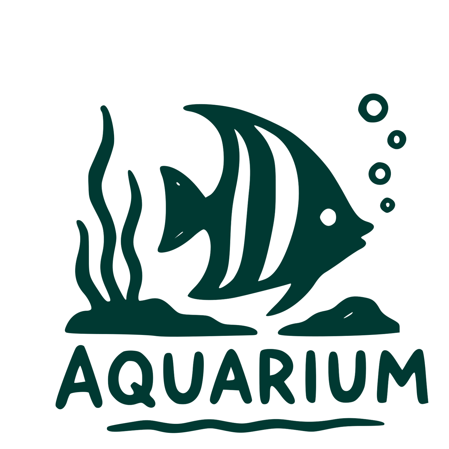 Hand-Drawn Aquarium Fish Logo #003932