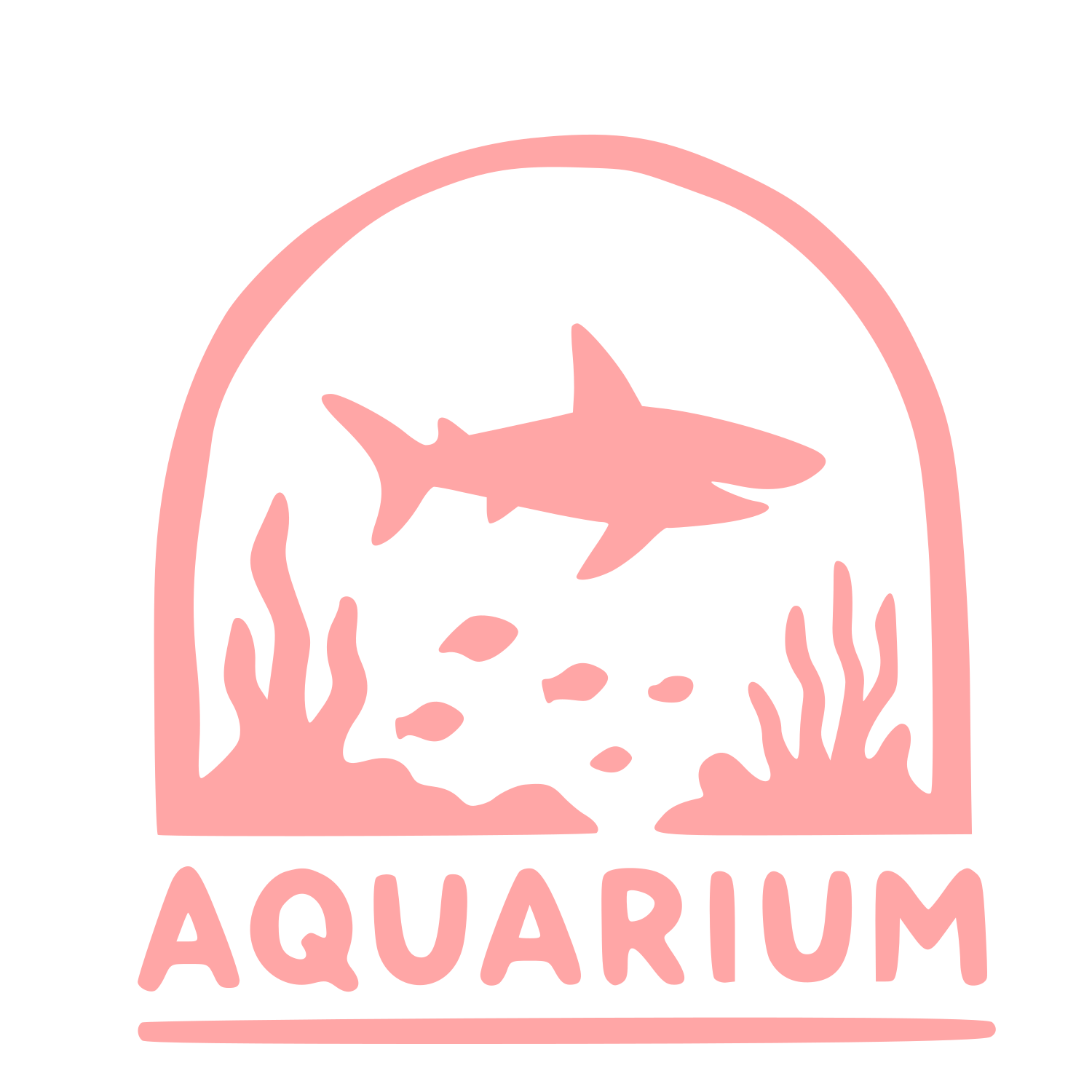 Hand-Drawn Aquarium Shark Logo #ffa6a6