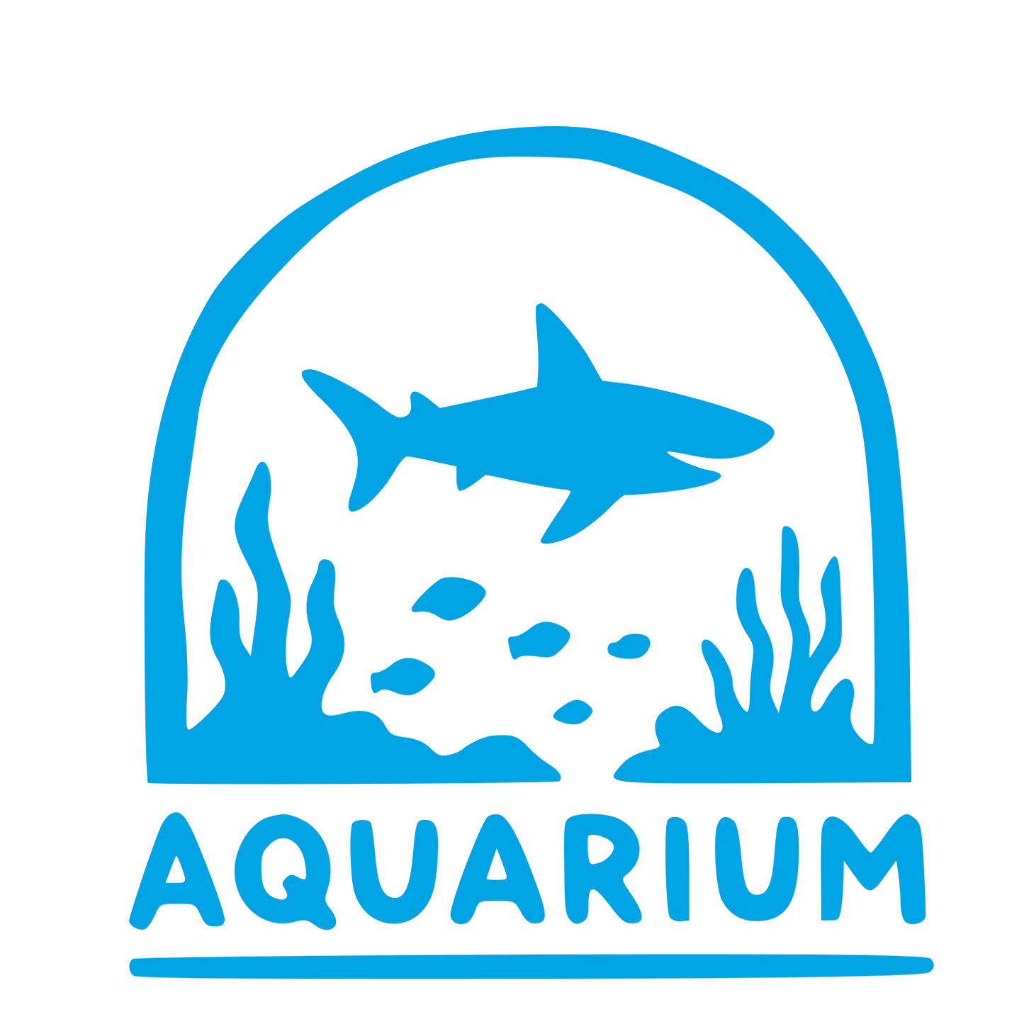 Hand-Drawn Aquarium Shark Logo #00a3e4