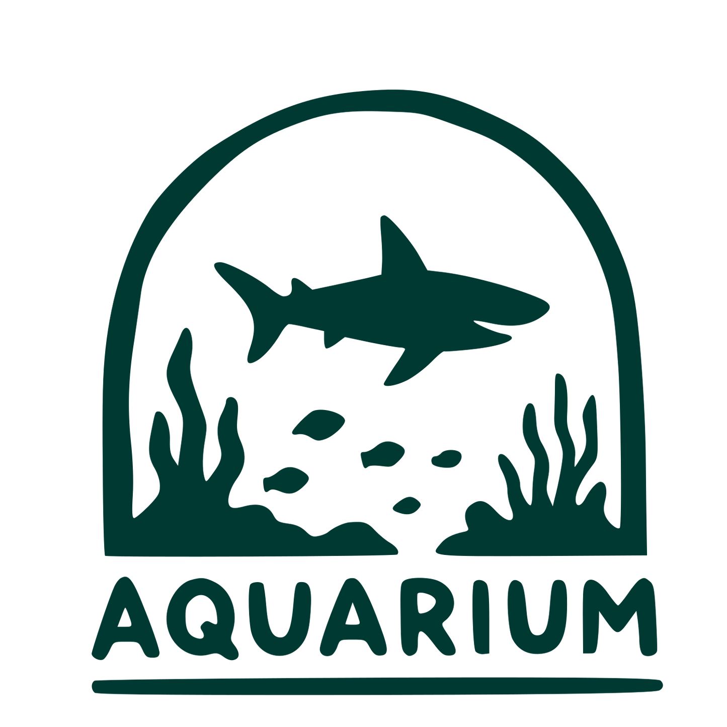 Hand-Drawn Aquarium Shark Logo #003932