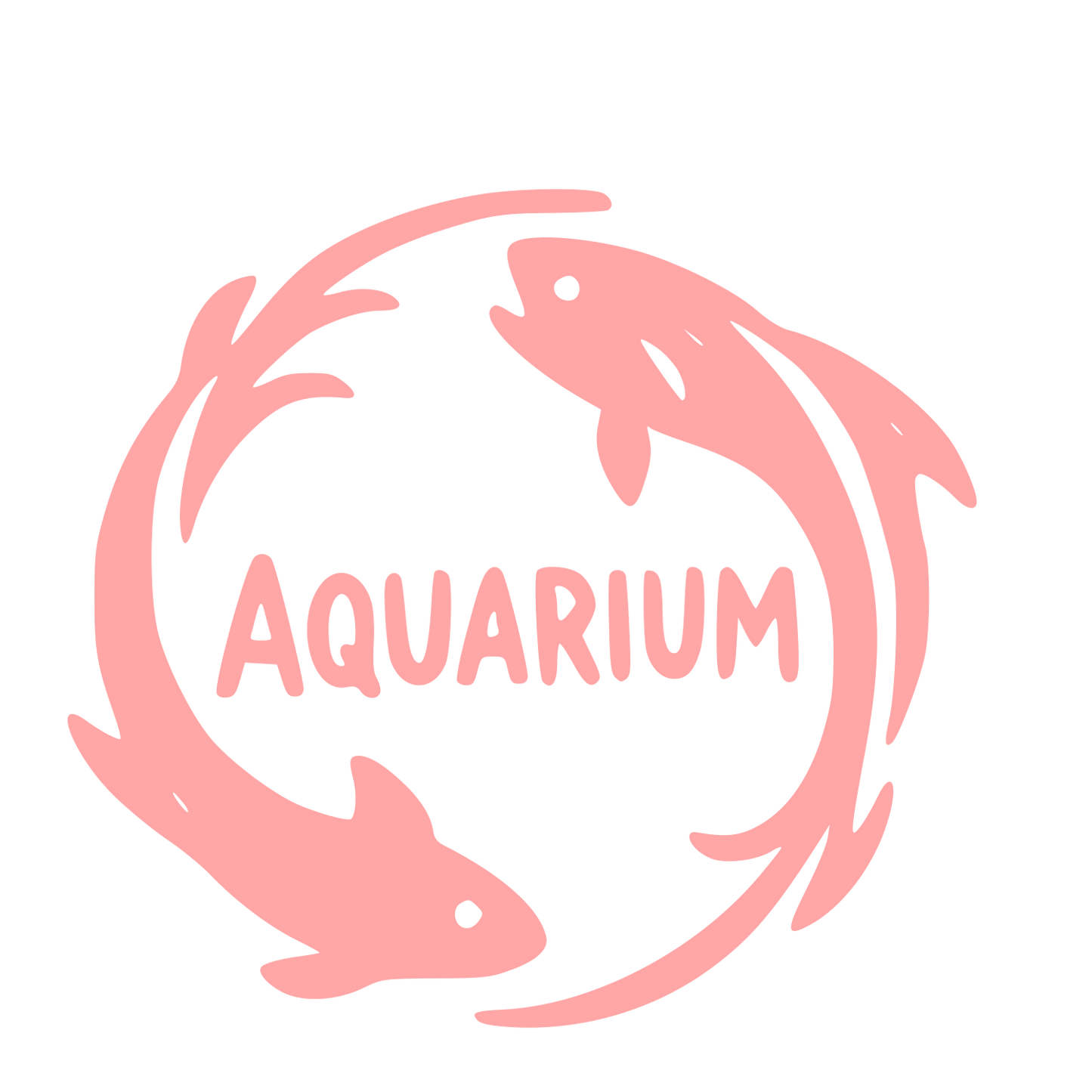 Twin Fish Aquarium Circle Logo #ffa6a6