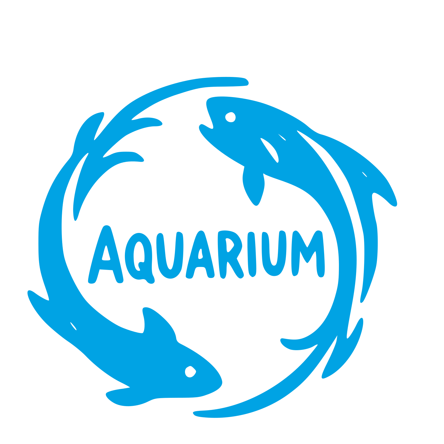 Twin Fish Aquarium Circle Logo #00a3e4