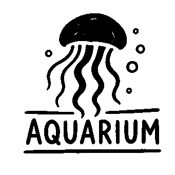 Hand-Drawn Jellyfish Aquarium Logo
