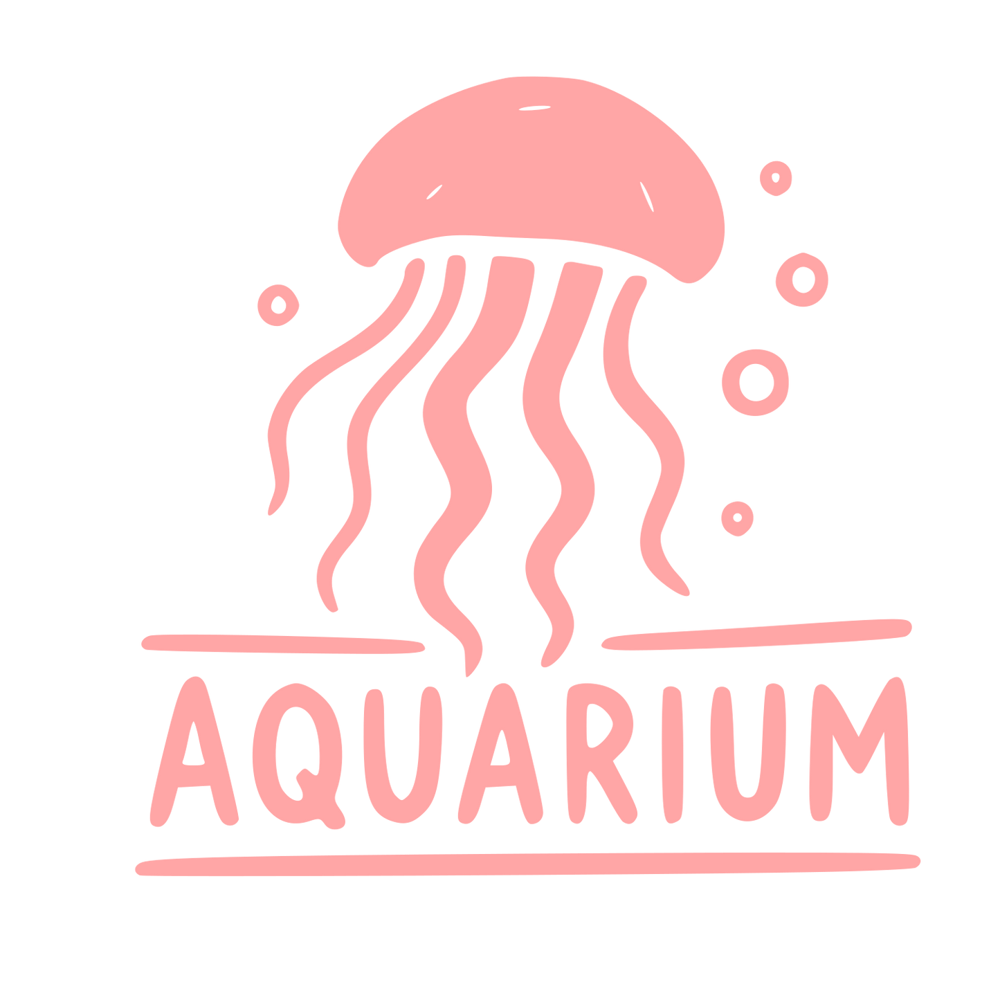 Hand-Drawn Jellyfish Aquarium Logo #ffa6a6