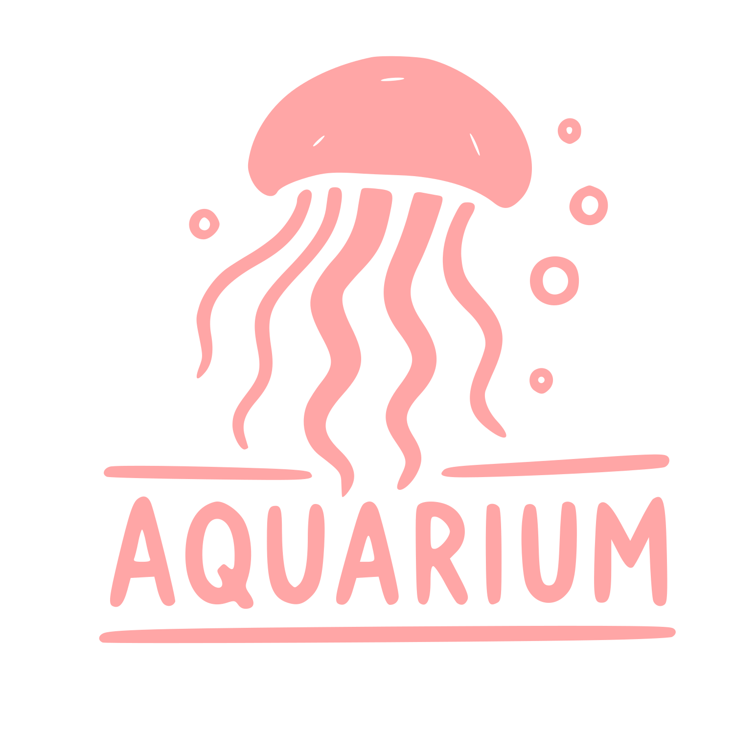 Hand-Drawn Jellyfish Aquarium Logo #ffa6a6