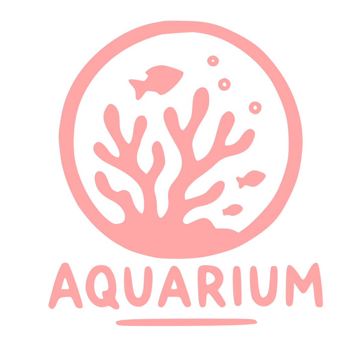 Hand-Drawn Aquarium Circle Logo #ffa6a6