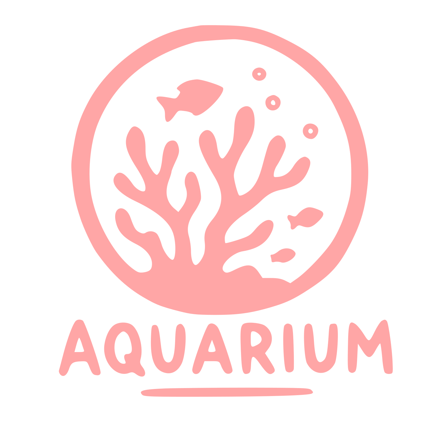 Hand-Drawn Aquarium Circle Logo #ffa6a6