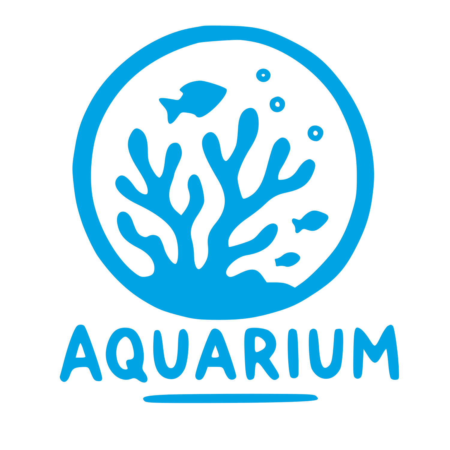 Hand-Drawn Aquarium Circle Logo #00a3e4