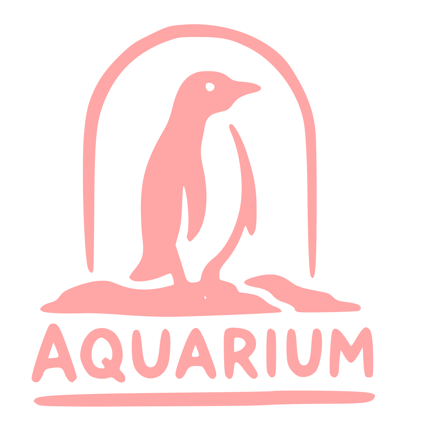 Aquarium Penguin Arch Logo #ffa6a6