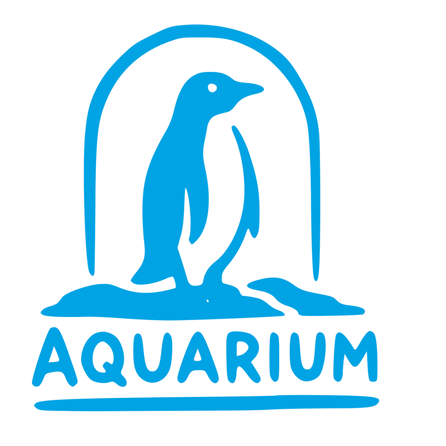 Aquarium Penguin Arch Logo #00a3e4