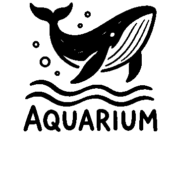 Hand-Drawn Whale Aquarium Logo