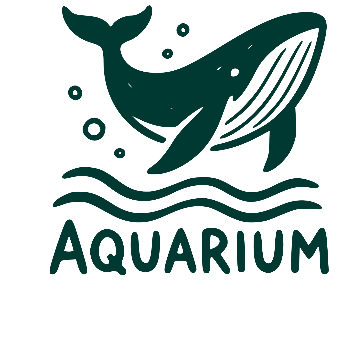Hand-Drawn Whale Aquarium Logo #003932