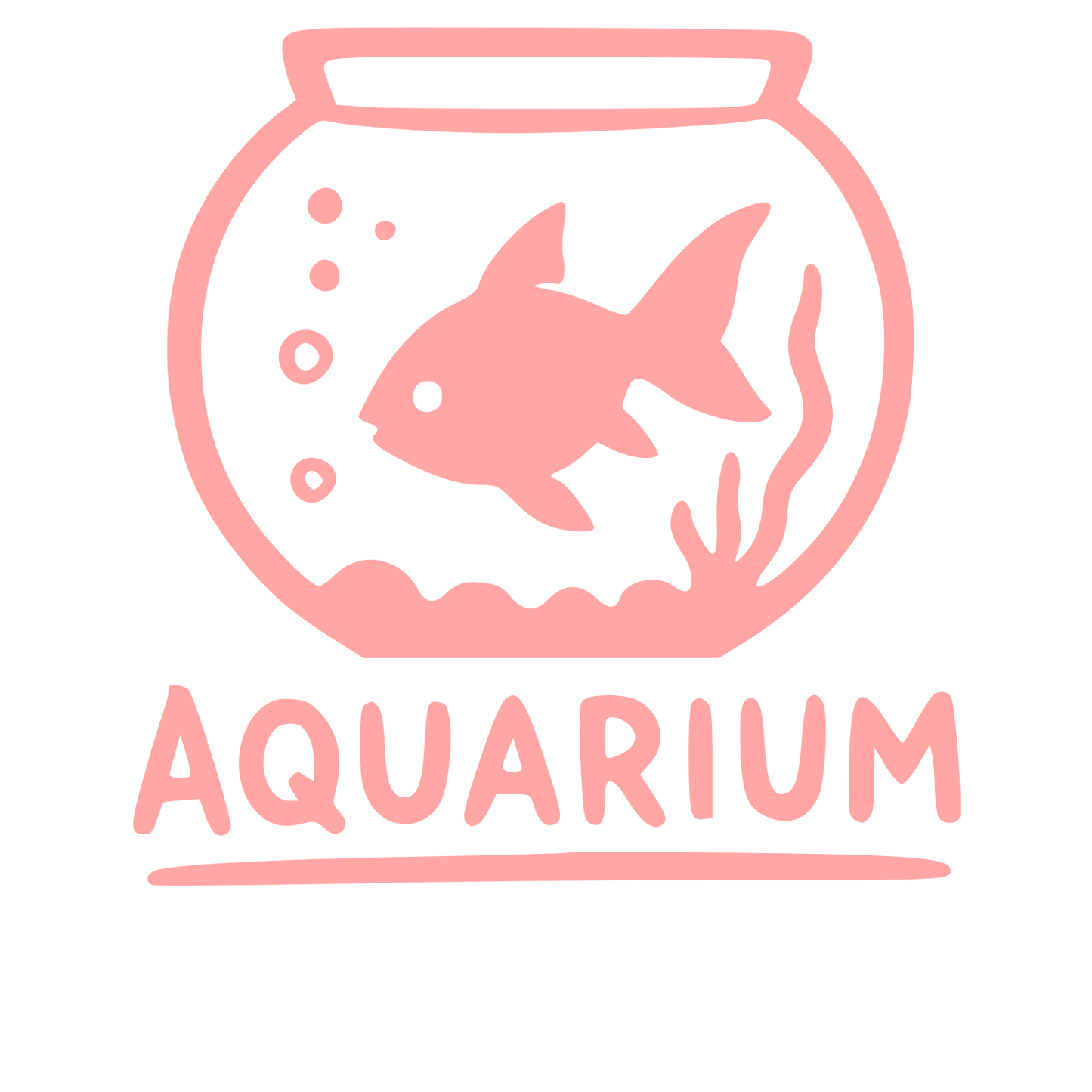 Hand-Drawn Aquarium Fish Bowl Logo #ffa6a6