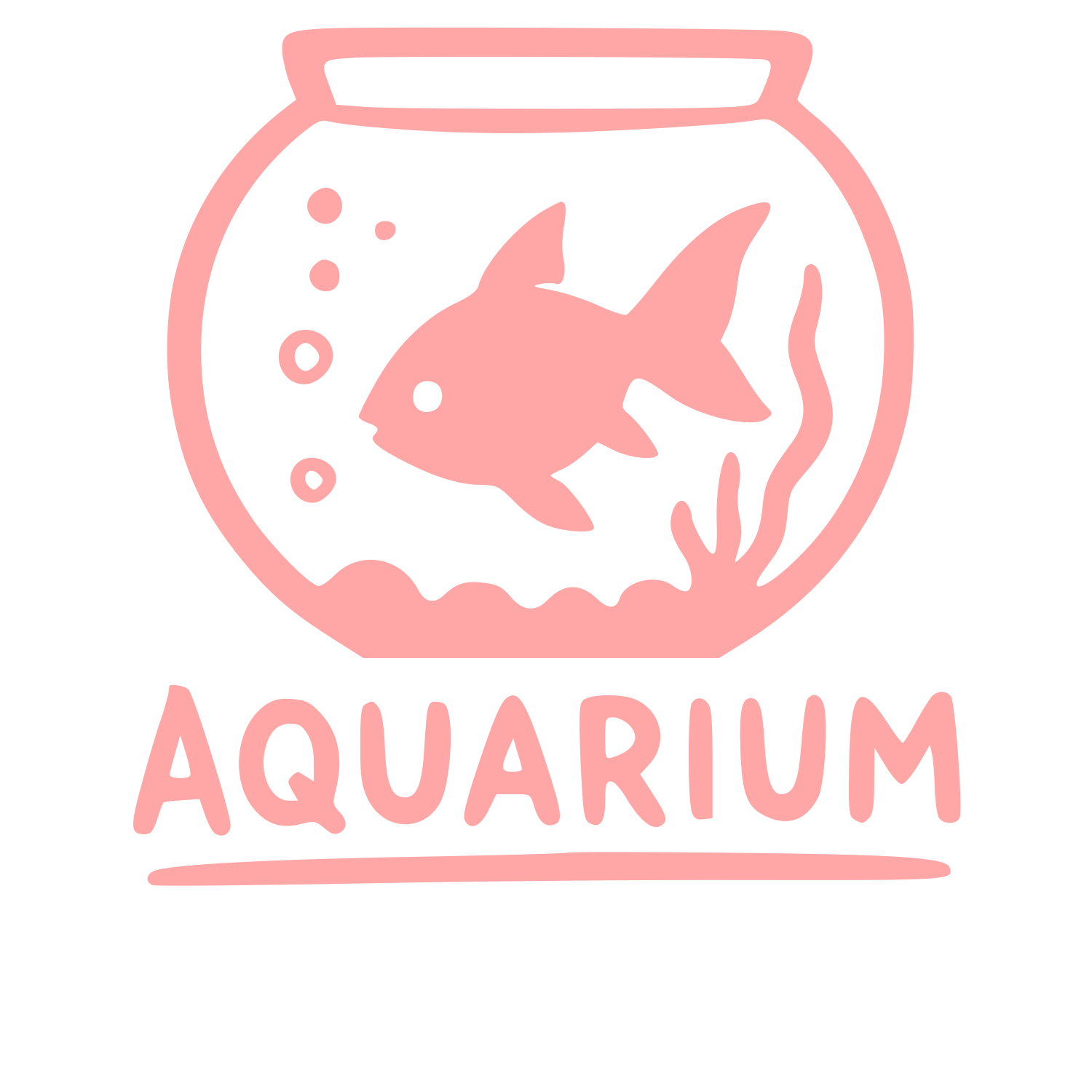 Hand-Drawn Aquarium Fish Bowl Logo #ffa6a6