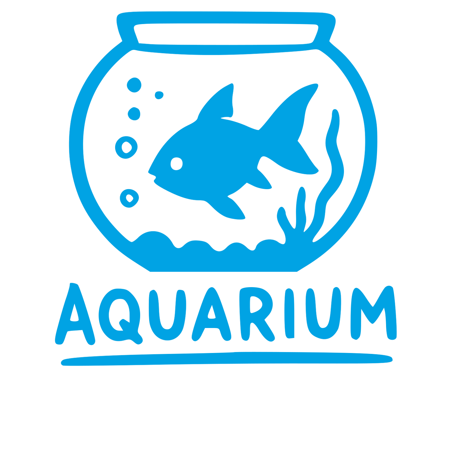Hand-Drawn Aquarium Fish Bowl Logo #00a3e4
