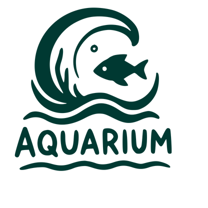 Hand-Drawn Aquarium Wave Fish Logo #003932