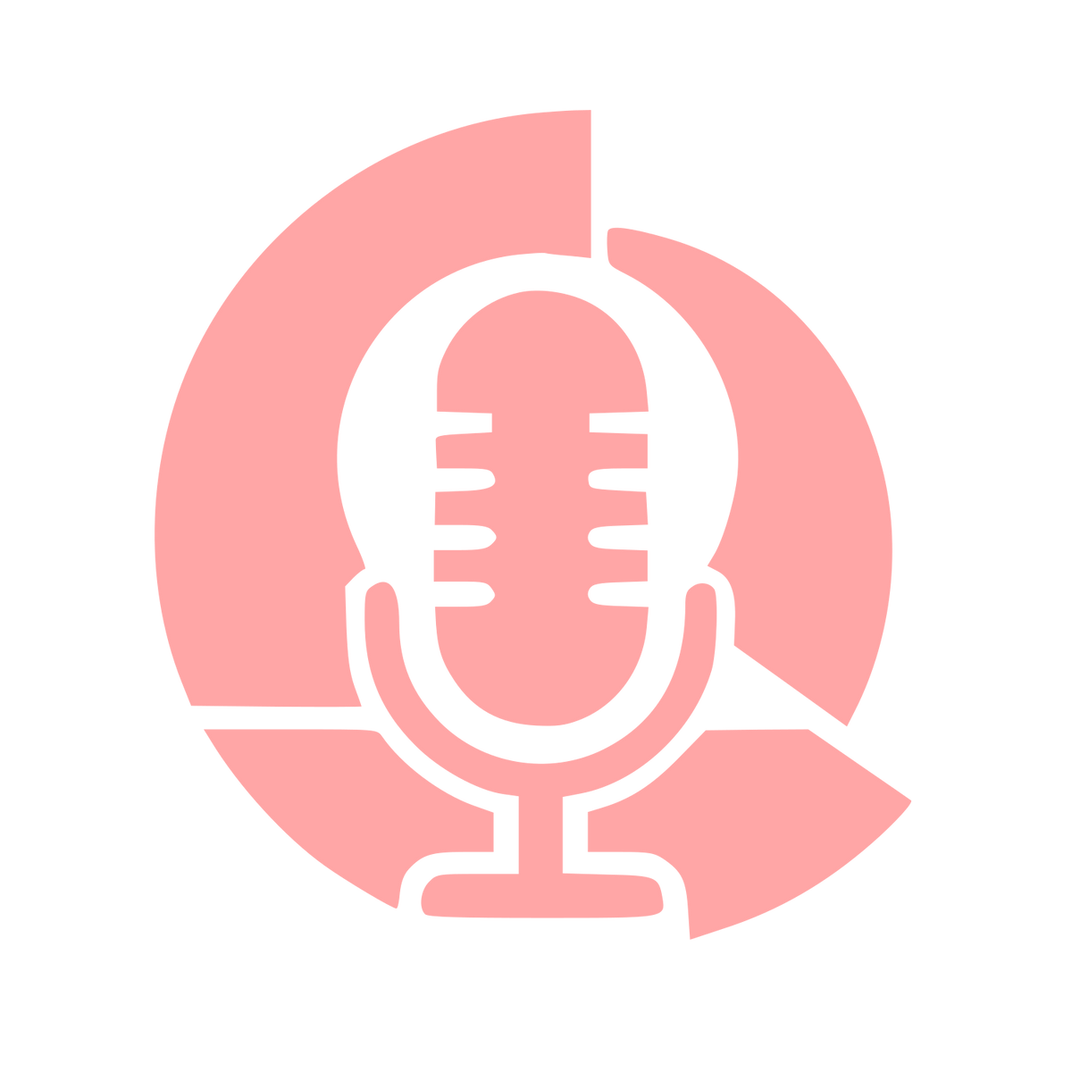 Podcast Mic Circle Logo #ffa6a6