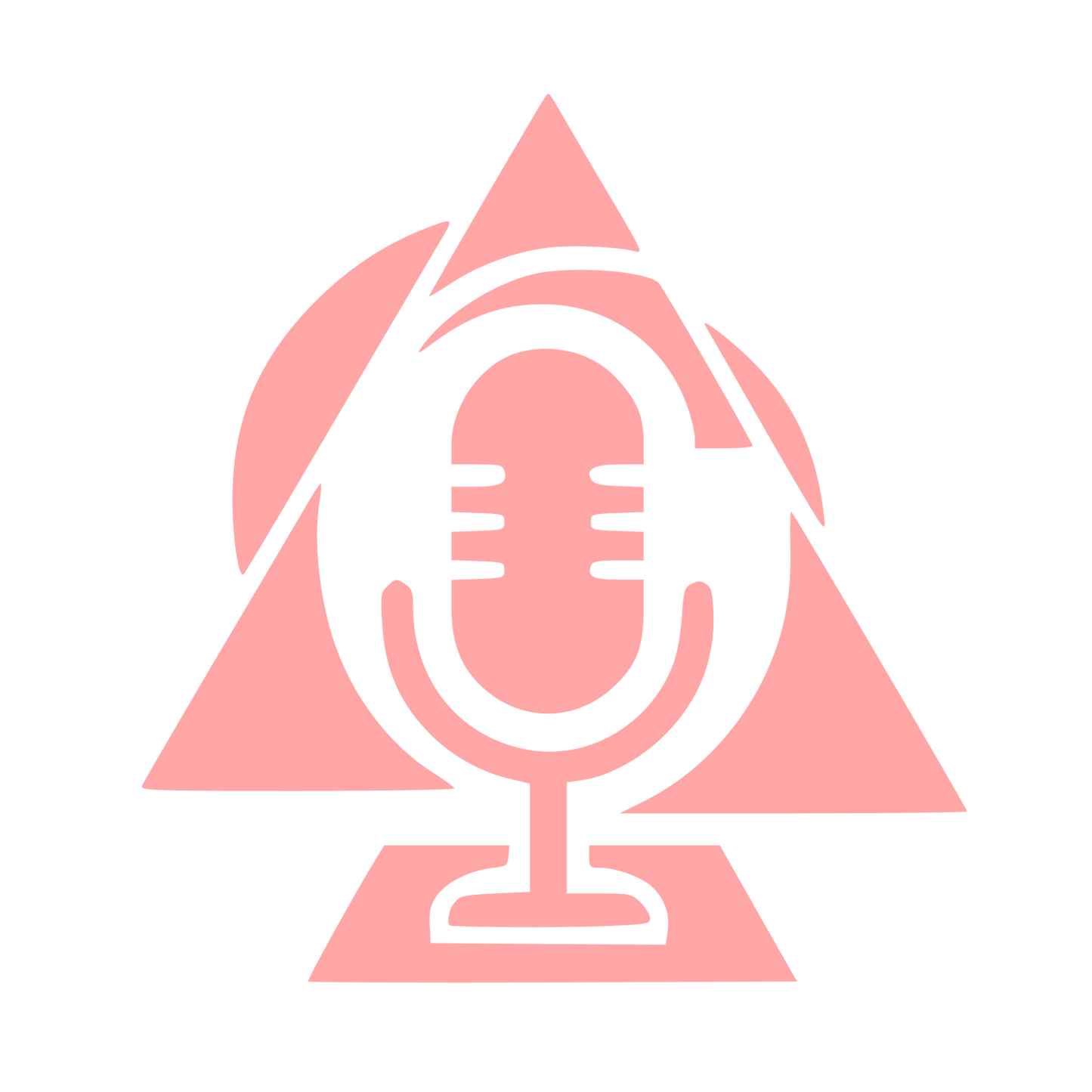 Microphone Triangle Overlap Logo #ffa6a6