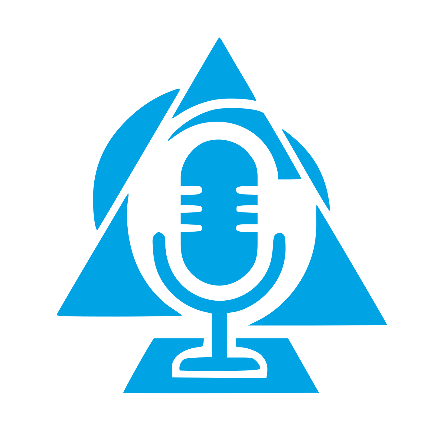 Microphone Triangle Overlap Logo #00a3e4