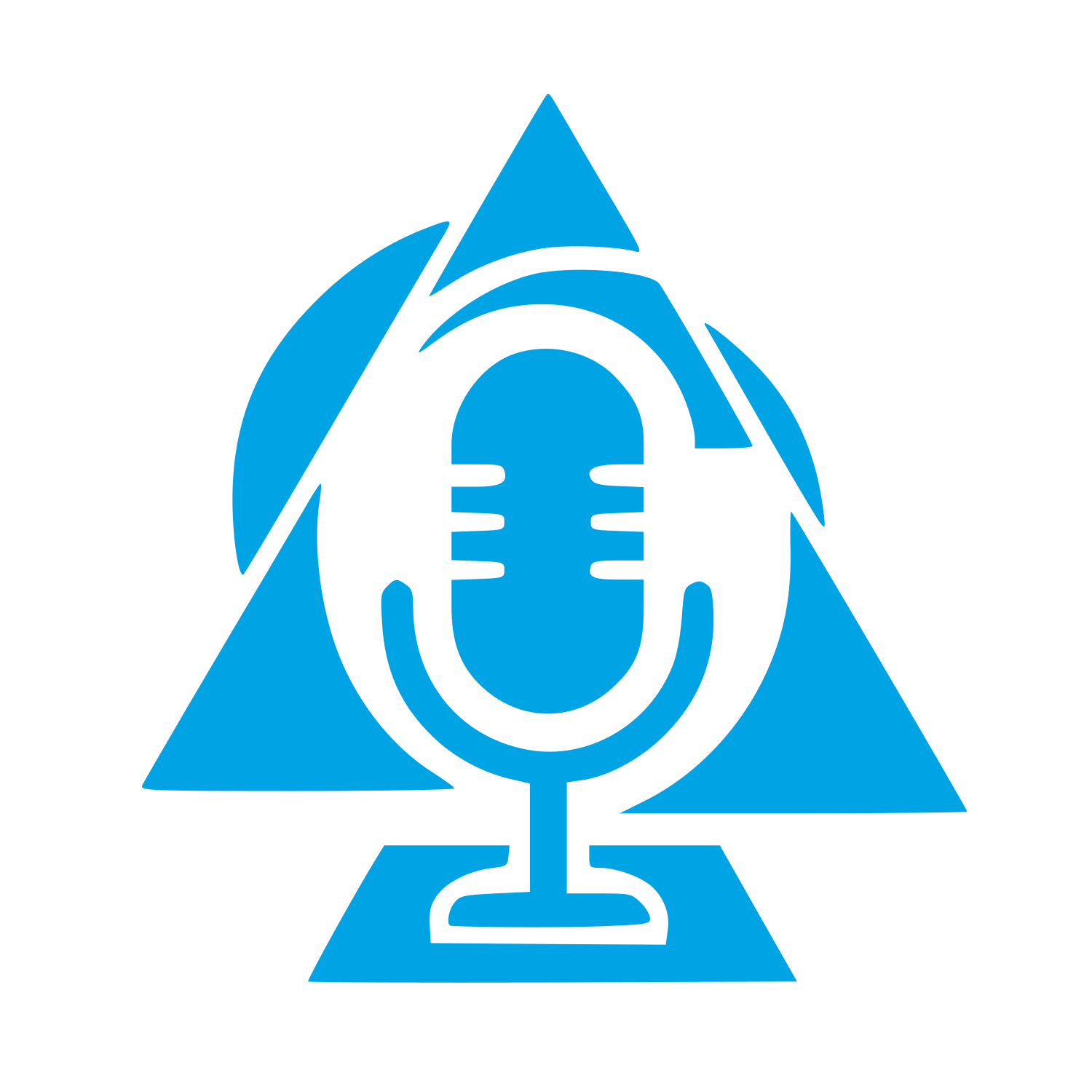 Microphone Triangle Overlap Logo #00a3e4